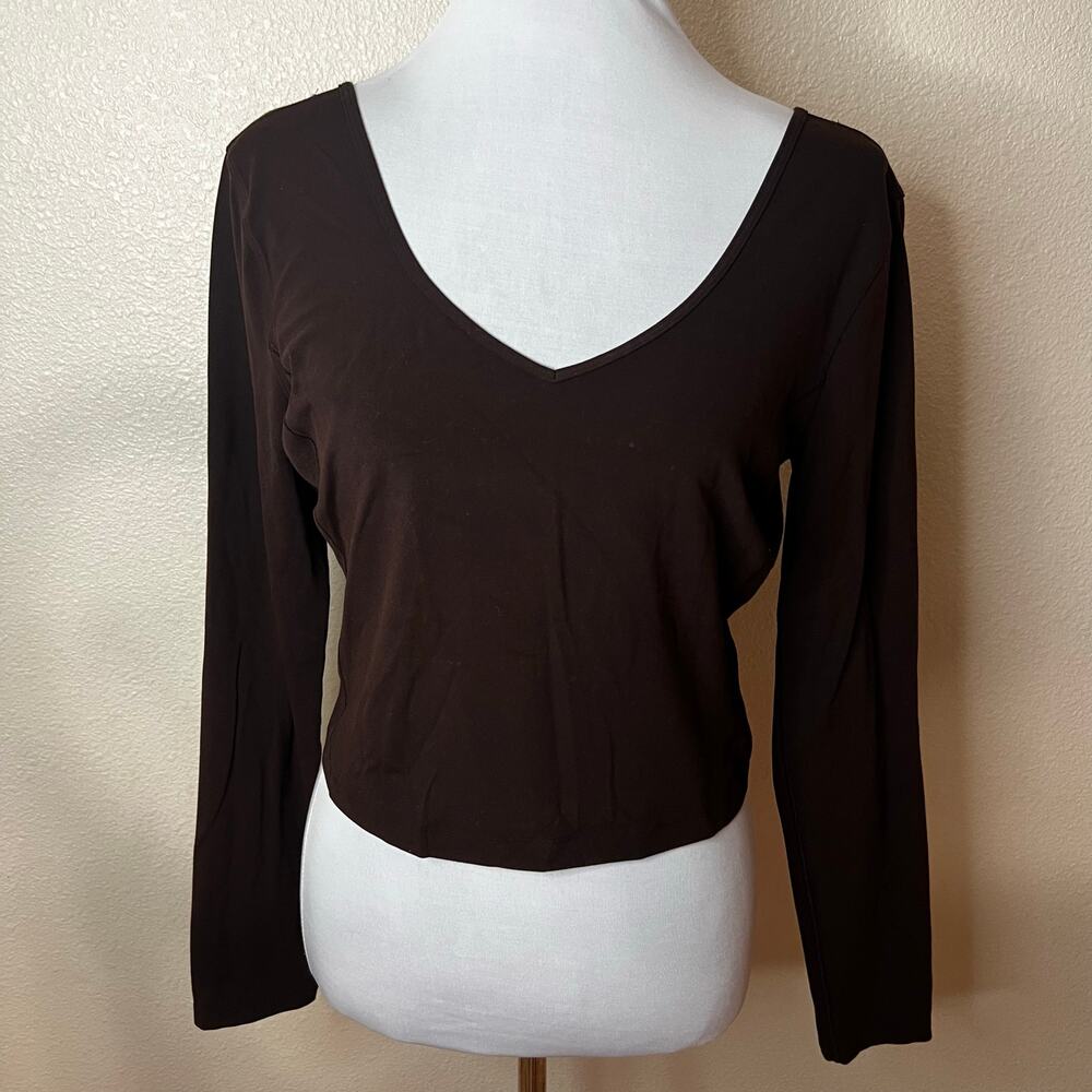 Lululemon align long sleeve cropped shirt in java brown WOMENS 8
